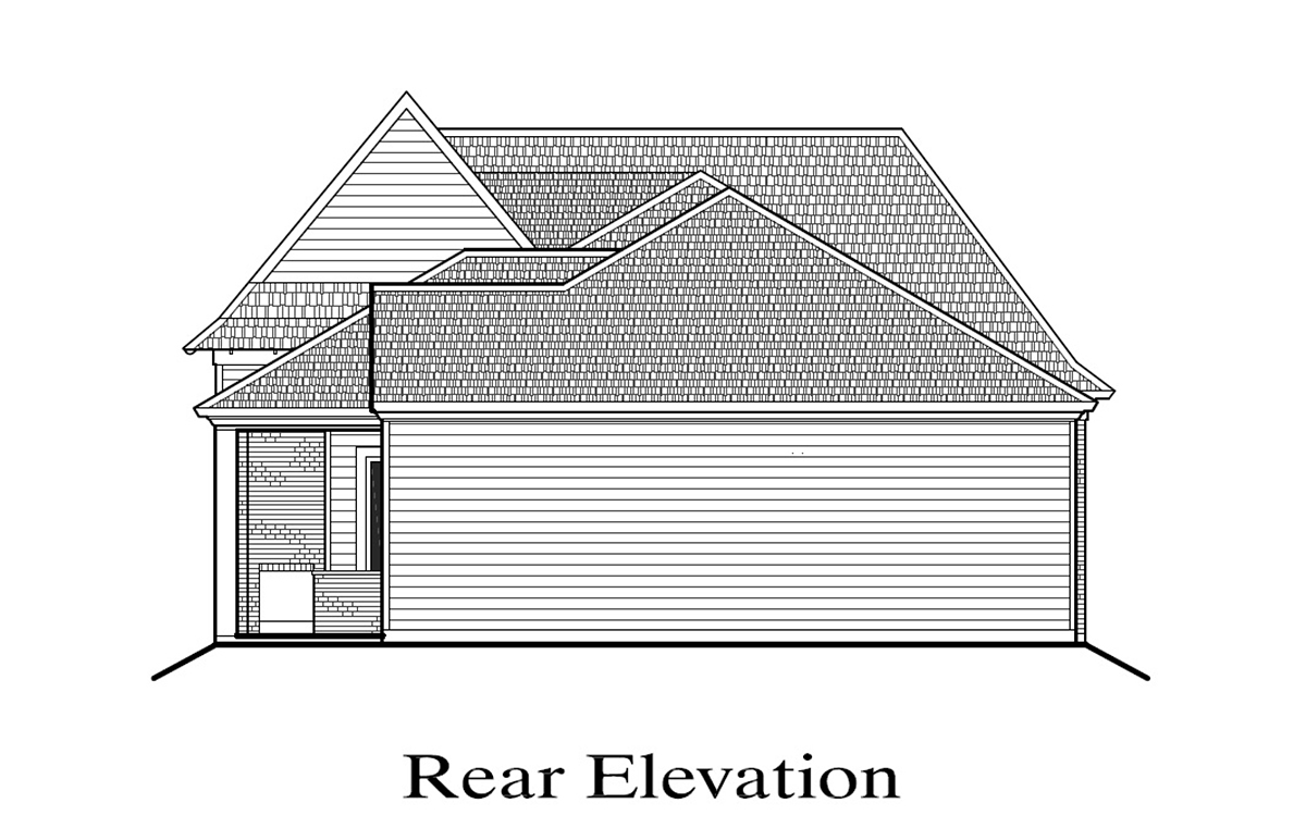 Coastal Cottage Rear Elevation of Plan 40359