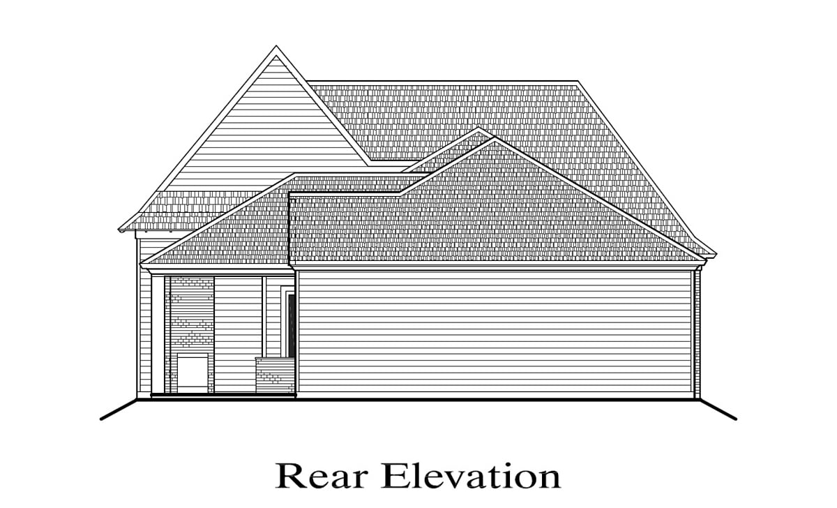 Coastal Cottage Rear Elevation of Plan 40360