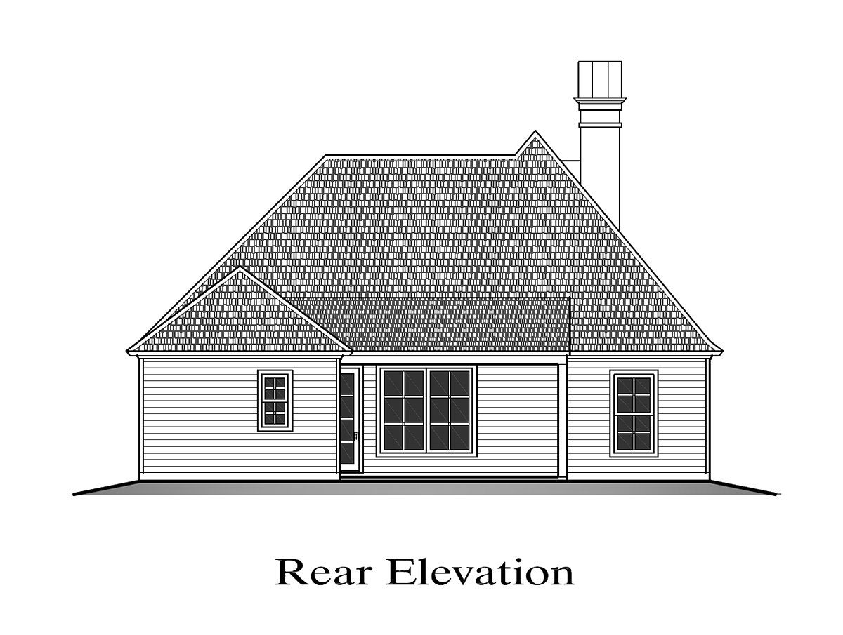 European French Country Rear Elevation of Plan 40361