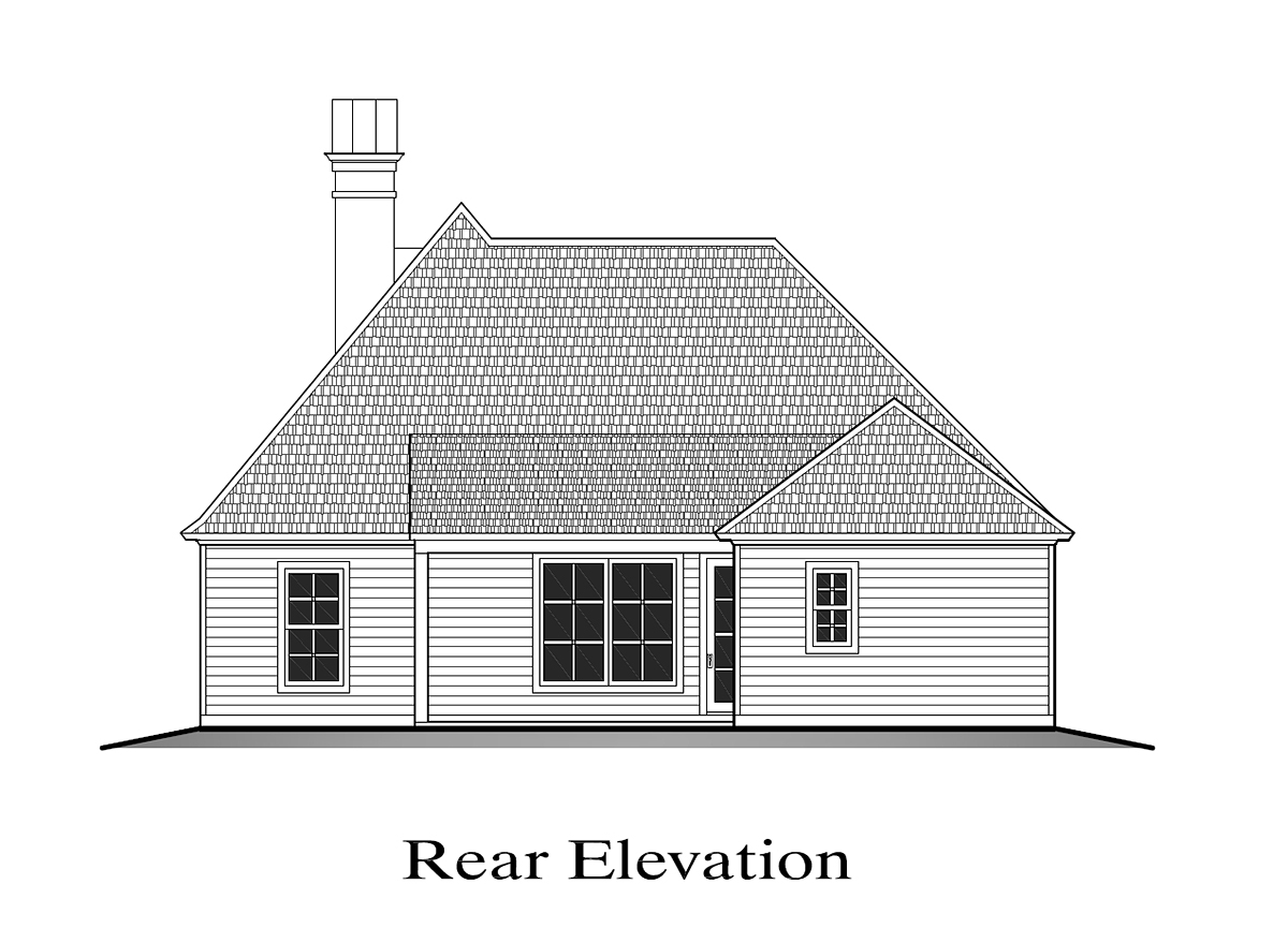 European French Country Traditional Rear Elevation of Plan 40362