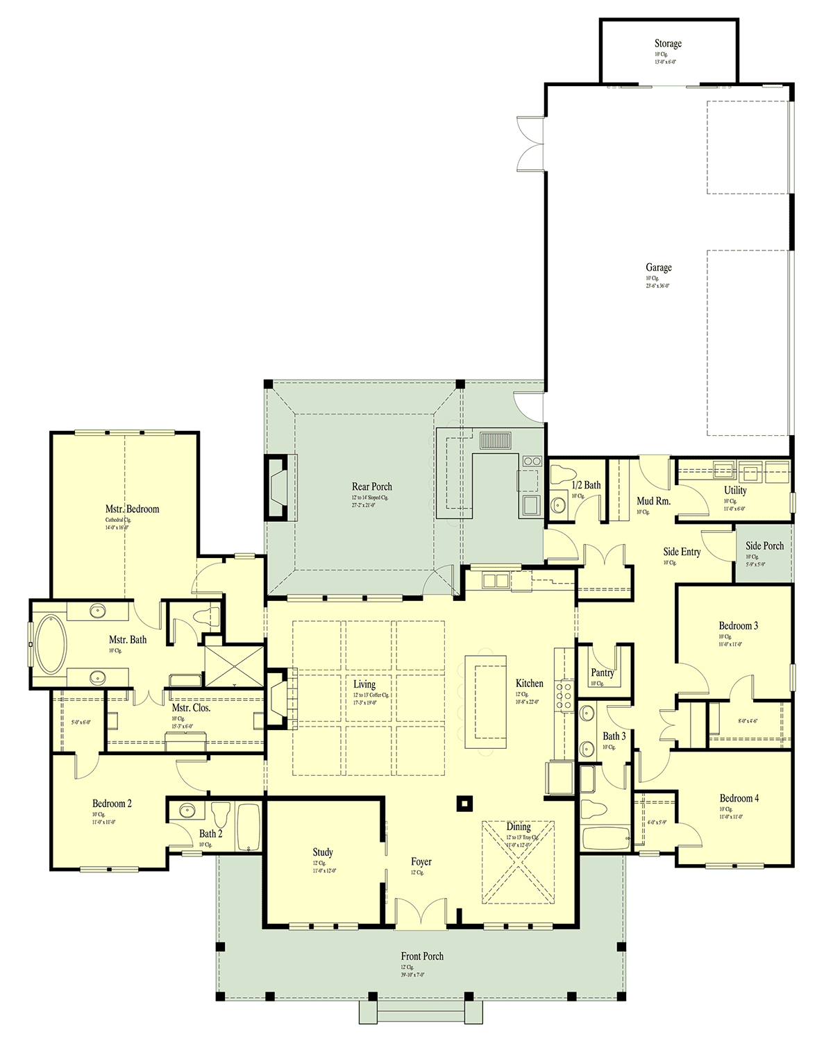 Farmhouse Level One of Plan 40365