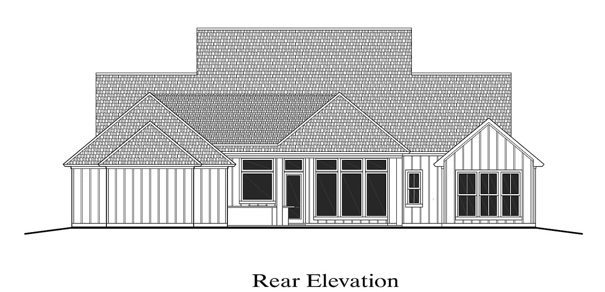 Farmhouse Rear Elevation of Plan 40365