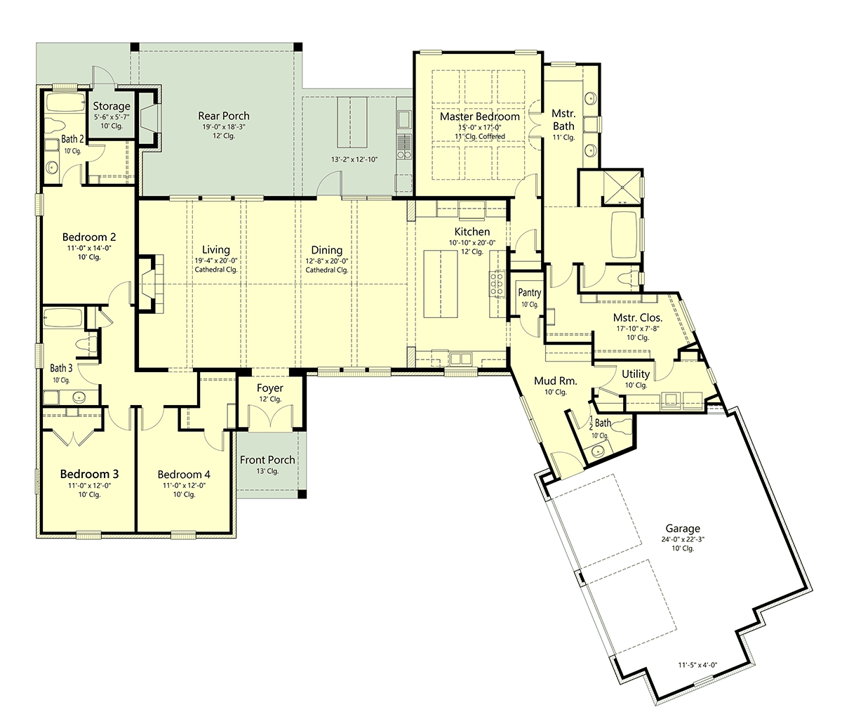 Farmhouse Level One of Plan 40366