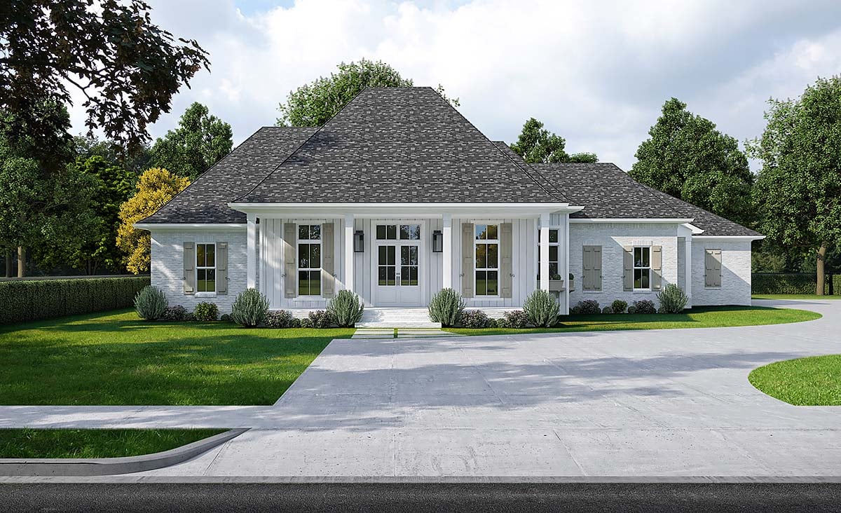Acadian, Southern Plan with 2437 Sq. Ft., 3 Bedrooms, 3 Bathrooms, 2 Car Garage Elevation