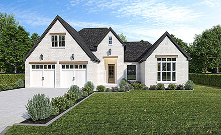 Contemporary European French Country Traditional Elevation of Plan 40375