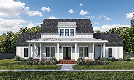 Country Farmhouse Elevation of Plan 40383