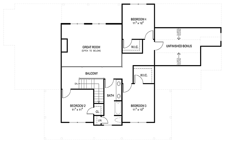 Country Farmhouse Traditional Level Two of Plan 40400