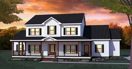 Country Farmhouse Traditional Elevation of Plan 40400