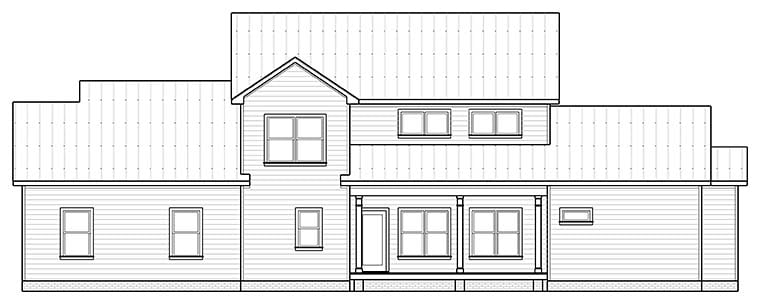 Country Farmhouse Traditional Rear Elevation of Plan 40400