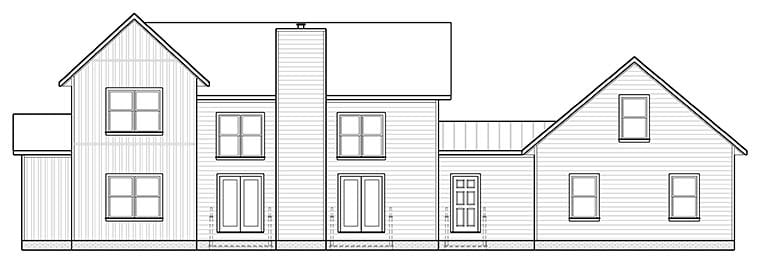 Country Farmhouse Southern Traditional Rear Elevation of Plan 40401