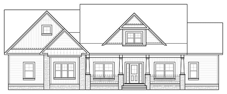 Country, Craftsman, Southern, Traditional Plan with 2830 Sq. Ft., 3 Bedrooms, 3 Bathrooms, 2 Car Garage Picture 4