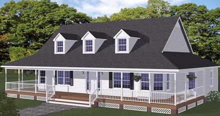 Country, Farmhouse, Southern House Plan 40603 with 3 Beds, 3 Baths