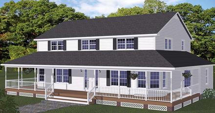 Country Farmhouse Southern Traditional Elevation of Plan 40604