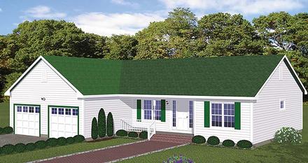 Ranch Traditional Elevation of Plan 40606