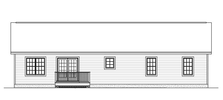 Ranch Traditional Rear Elevation of Plan 40606