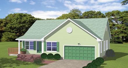 Ranch Traditional Elevation of Plan 40607