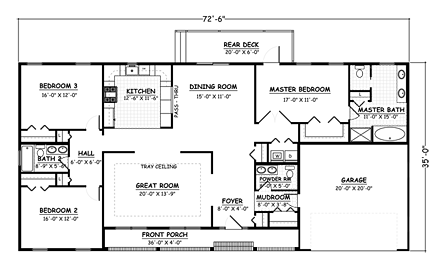 House Plan 40608 First Level Plan