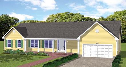 Country Ranch Traditional Elevation of Plan 40608