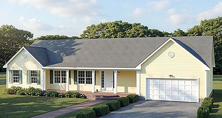 Country Ranch Traditional Elevation of Plan 40608