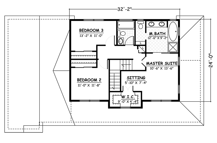 Country Farmhouse Southern Traditional Level Two of Plan 40611