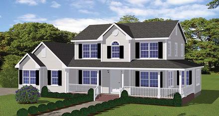 Country Farmhouse Southern Traditional Elevation of Plan 40611