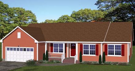 Ranch Elevation of Plan 40616
