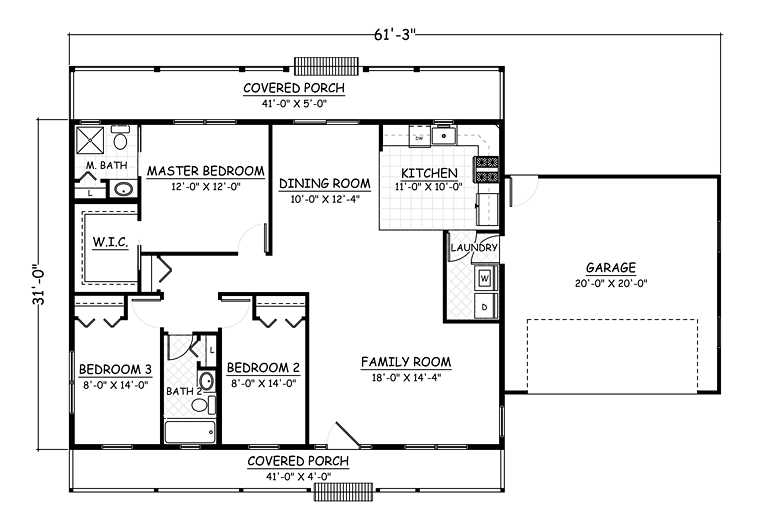 Country Ranch Level One of Plan 40619