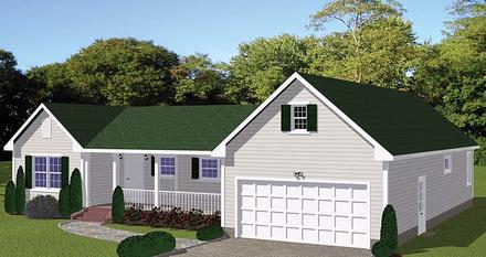 Country Ranch Elevation of Plan 40621