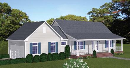 Country Ranch Southern Elevation of Plan 40623