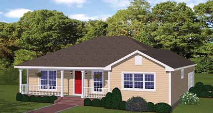 Ranch Traditional Elevation of Plan 40624