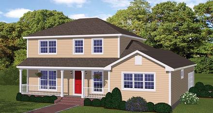 Colonial Traditional Elevation of Plan 40625