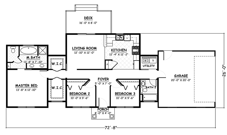 Country Ranch Southern Traditional Level One of Plan 40626