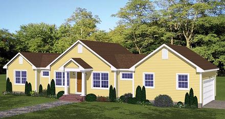 Country Ranch Southern Traditional Elevation of Plan 40626