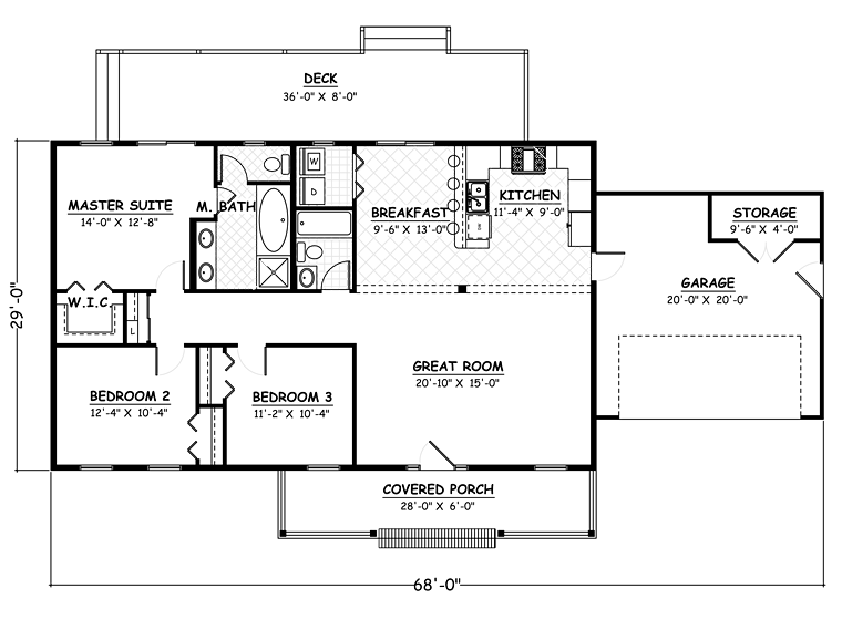 Country Ranch Traditional Level One of Plan 40627