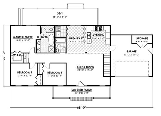 Country Ranch Traditional Alternate Level One of Plan 40627