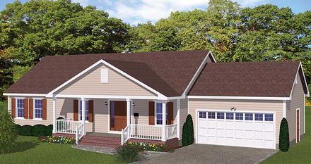 Country Ranch Traditional Elevation of Plan 40627