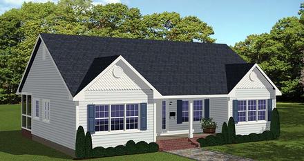 Ranch Traditional Elevation of Plan 40628