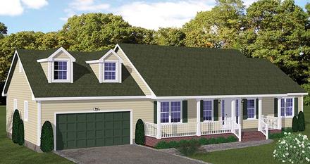 Country Ranch Southern Elevation of Plan 40631