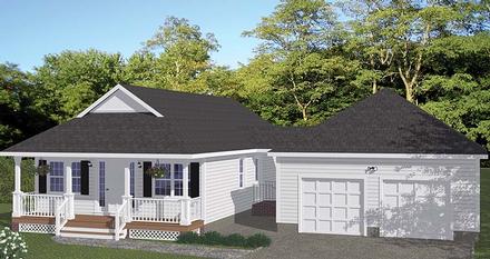 Country Southern Traditional Elevation of Plan 40635