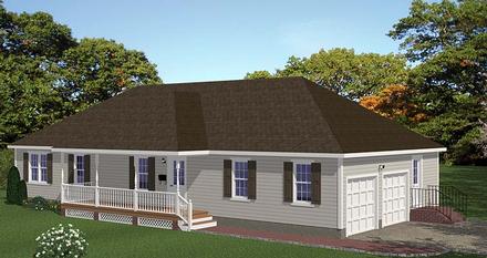 Ranch Traditional Elevation of Plan 40638