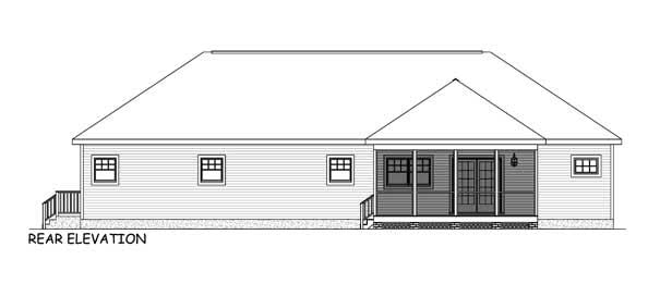 Ranch Traditional Rear Elevation of Plan 40638