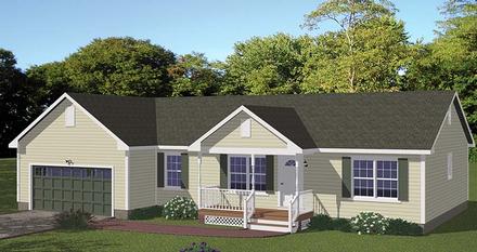 Ranch Southern Traditional Elevation of Plan 40640