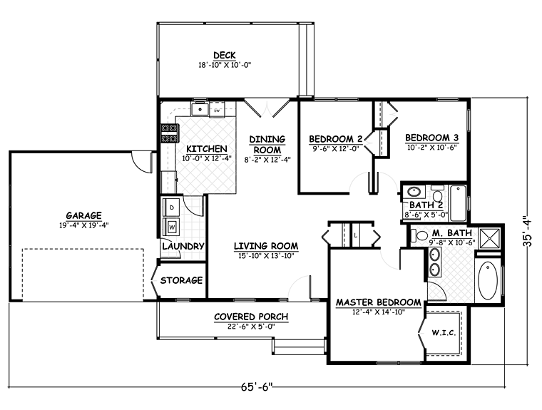 Ranch Traditional Level One of Plan 40642