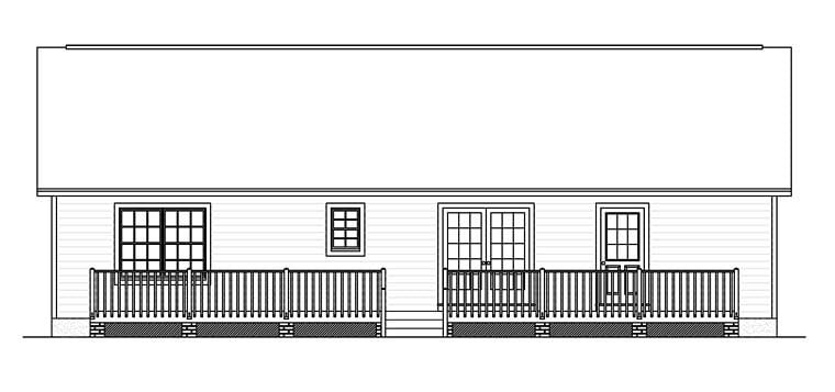 Country Ranch Southern Traditional Rear Elevation of Plan 40643