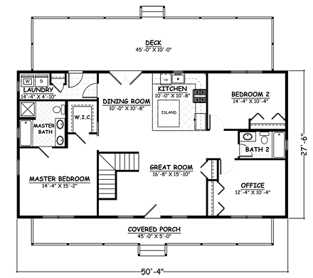 House Plan 40644 First Level Plan