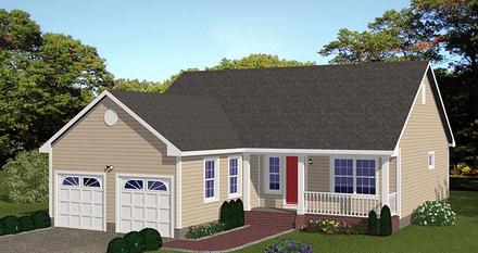 Ranch Traditional Elevation of Plan 40647