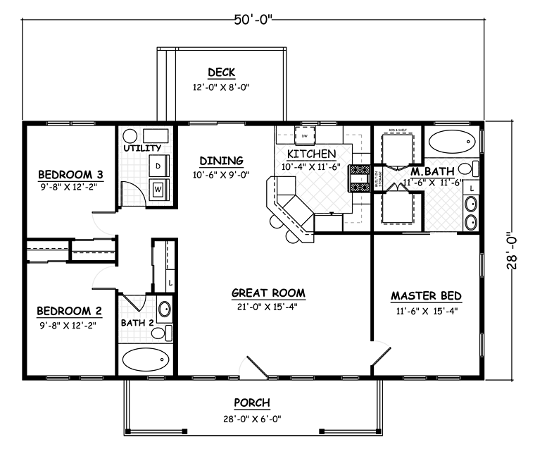 Ranch Traditional Level One of Plan 40649