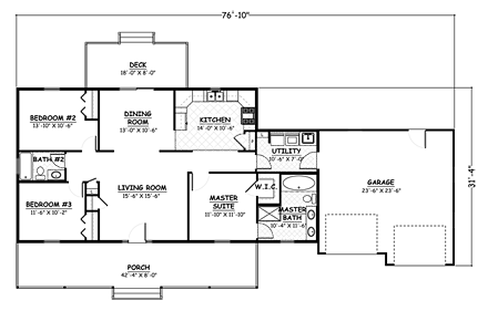 House Plan 40651 First Level Plan