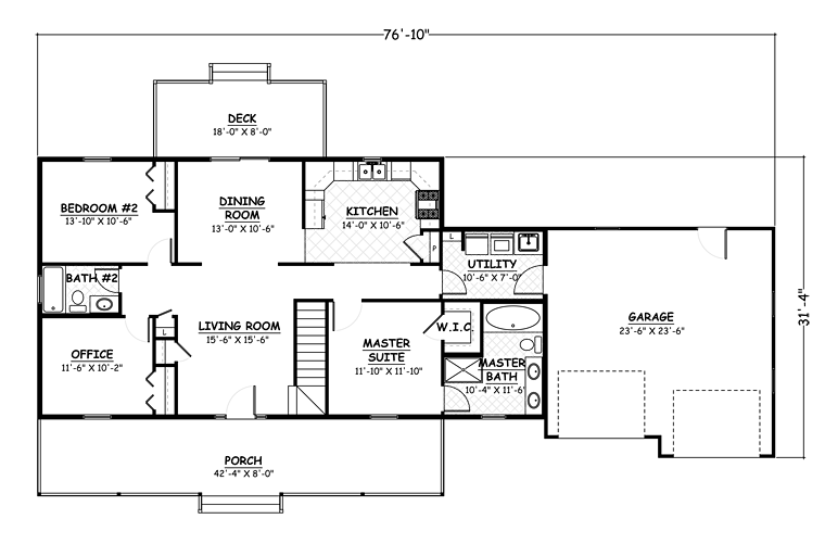 Colonial Country Southern Traditional Level One of Plan 40652