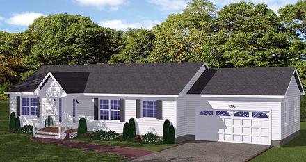 Ranch Traditional Elevation of Plan 40653